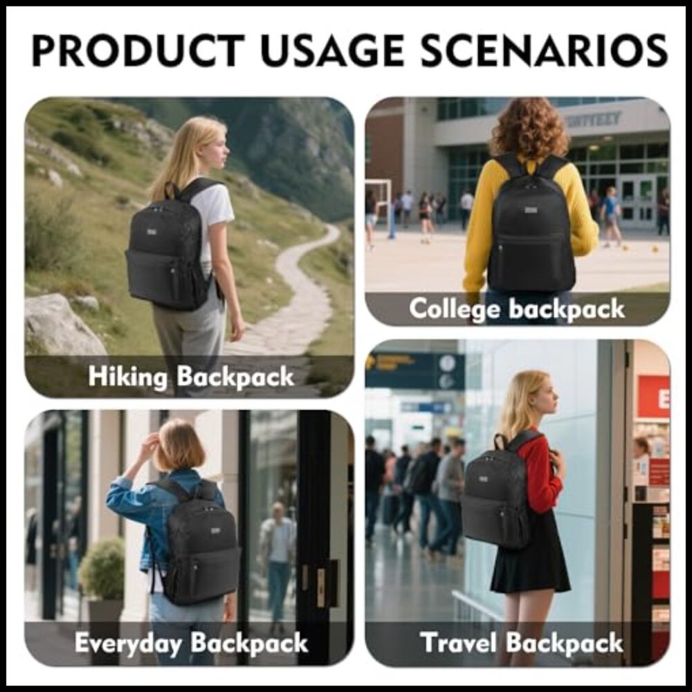 Lightweight Nylon Daypack Backpack Durable Travel… - image 3